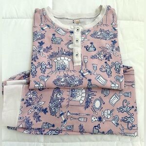 Roller Rabbit Pink Party Toile Pajama Set size 10 kids
